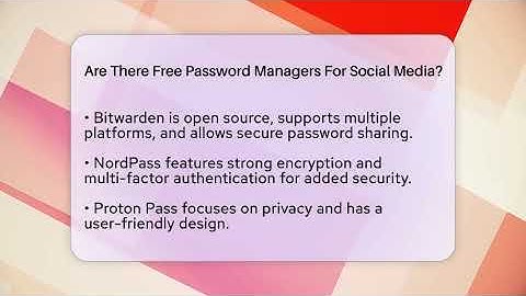 Are There Free Password Managers For Social Media? - Everyday-Networking