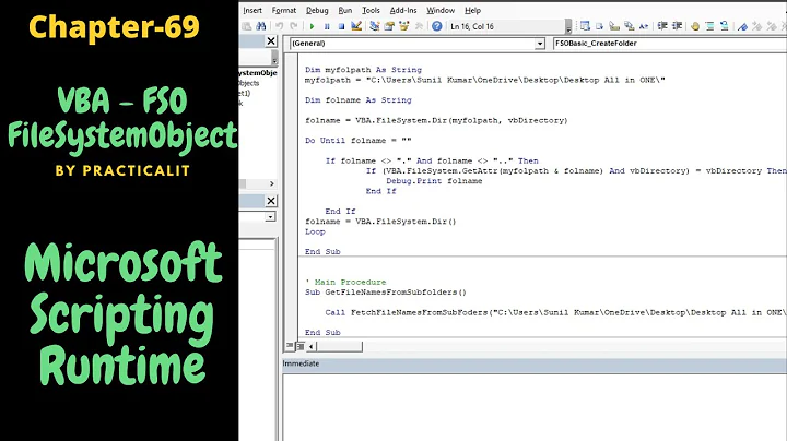 VBA - File System Object (FSO) | Dealing with files Folders and Subfolders.