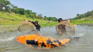 Traditional Fishing Videos 2024✅| Asian Boys Hunting Fish With Bamboo Tools Polo From  Village River