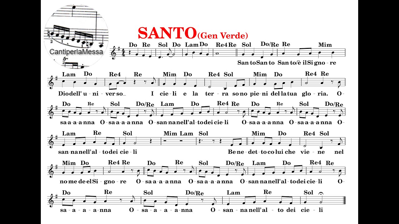 Testi Gen Verde Salve Regina SANTO GEN VERDE spartito accordi testo (choir cantiperlamessa) - YouTube