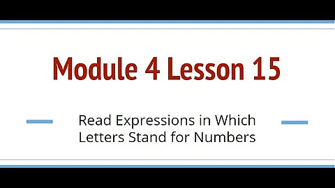 Grade 6, Module 4 Lesson 15