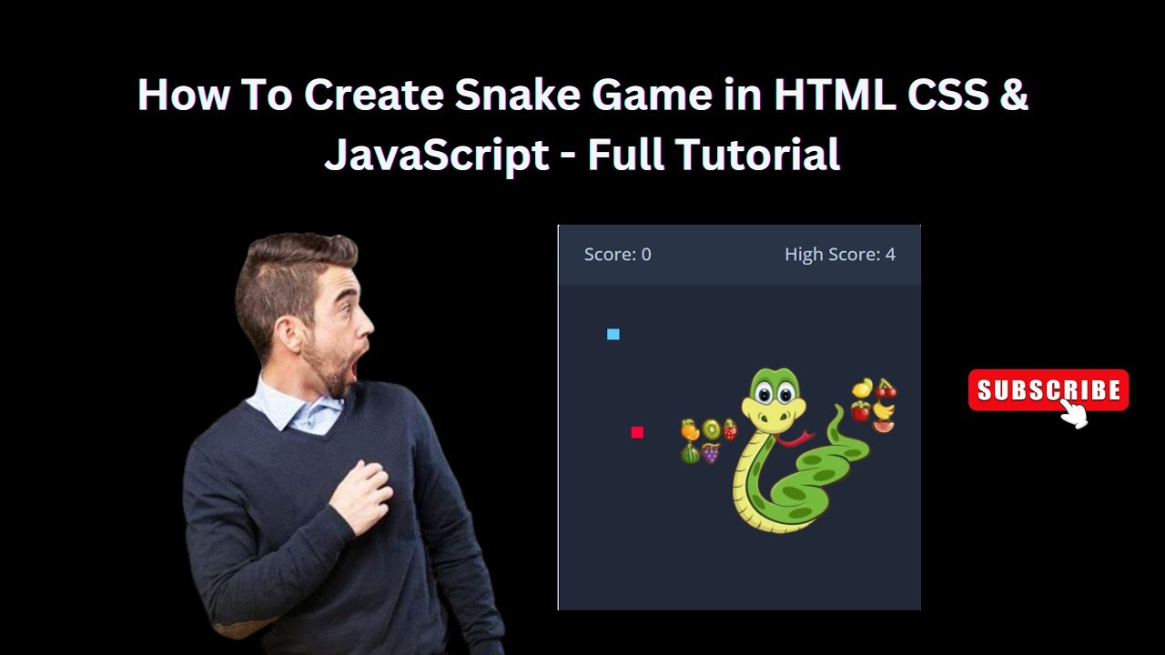 Snake Game JavaScript| HTML CSS & JavaScript | Full Game Tutorial ...