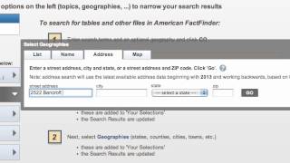 Looking up Census Geography on American Factfinder