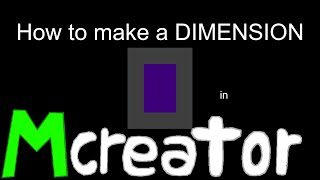 How to make an Dimension In - Mcreator 2021.2 - basic tutorial