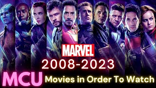 How To watch Marvel Movies 2008-2023 ( MCU Movies in Order ) | SASCO | #marvelmoviesinorder