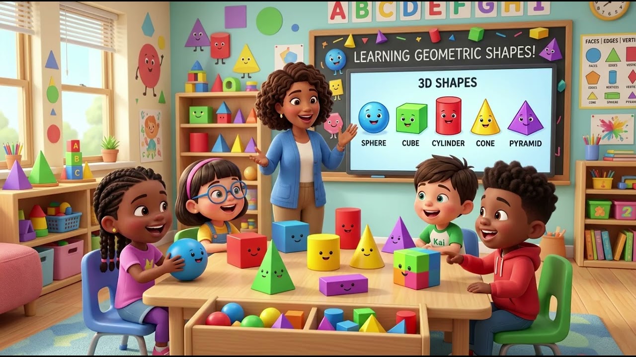 Learning Geometric Shapes | Fun Shapes Learning Song for Kids | Nursery Rhymes & Kids Songs