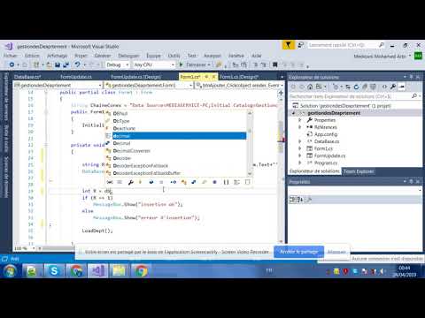 TP 1 C# création classe dataBase pour gérer les requêtes