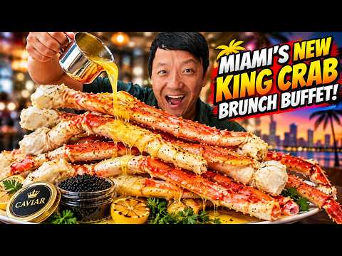 Trying Miami's NEW All You Can Eat KING CRAB + CAVIAR Brunch Buffet | Was it Worth it? 🦀