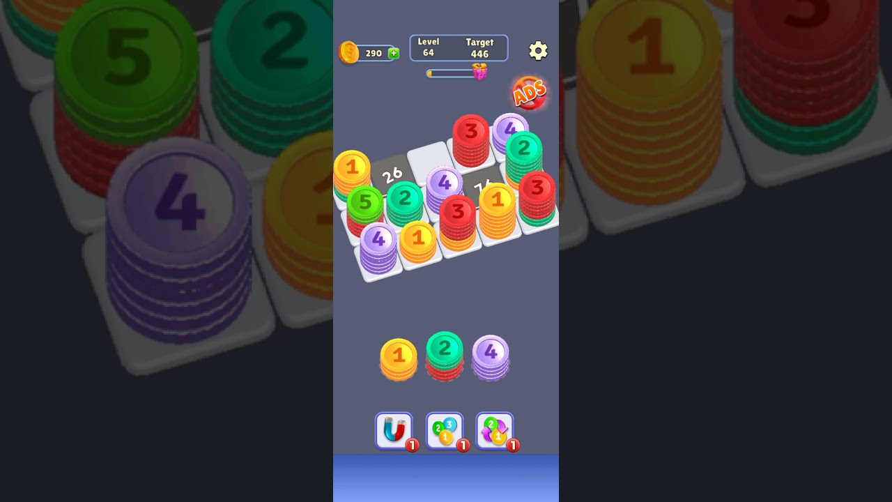 Coin Stack Puzzle Level 64 | GAME Walkthrough