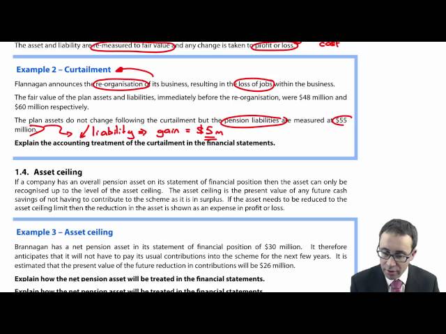 ACCA P2 IAS 19 - Curtailment and Asset ceiling