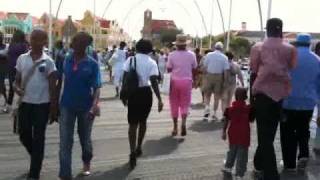 Queen Emma Floating Pontoon Bridge in Willemstad, Curacao