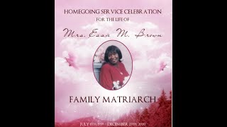 The Celebration of Life for Sis. Essie M. Brown 1/05/2021