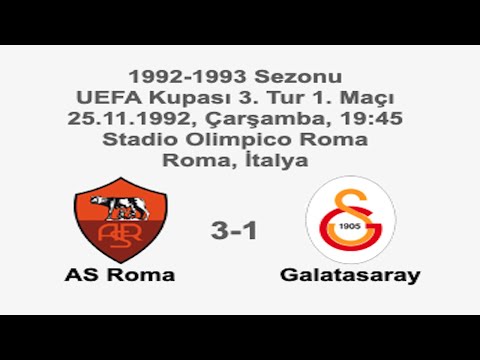 AS Roma 3-1 Galatasaray 25.11.1992 - 1992-1993 UEFA Cup 3rd Round 1st Leg