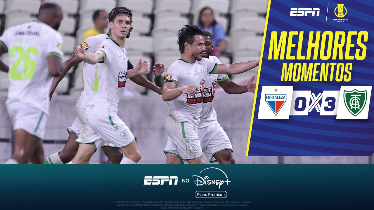 LANTERNA, AMÉRICA-MG ATROPELA FORTALEZA FORA DE CASA PELA SÉRIE B | MELHORES MOMENTOS