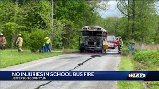 Southern Indiana school bus catches fire with 19 elementary kids on board