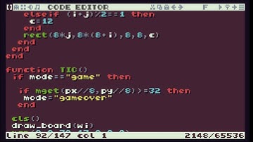 TIC-80 ShowCase #72 - endless map based , turn based game