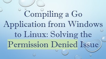 Compiling a Go Application from Windows to Linux: Solving the Permission Denied Issue