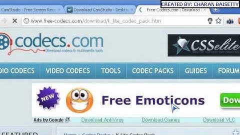 CamStudio Best Settings - Best suited video recording options for YouTube uploads