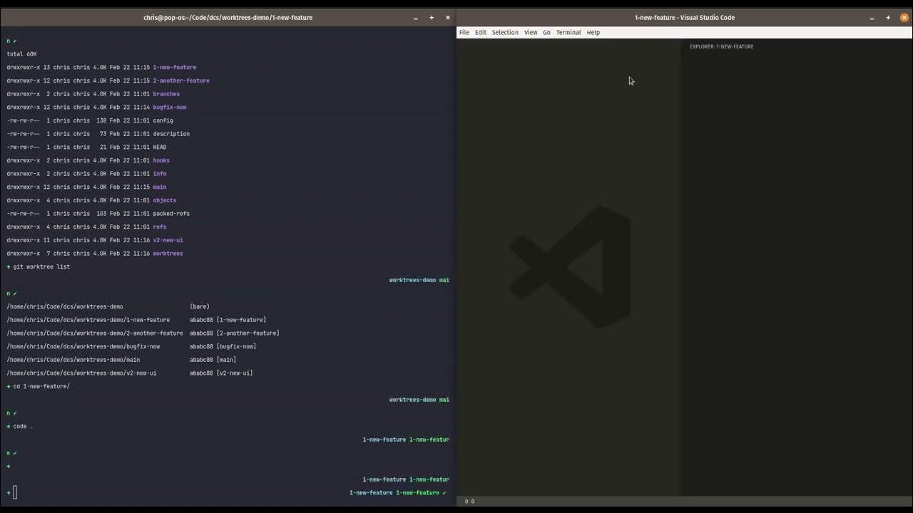 Git Switch Worktree Extension Demo YouTube