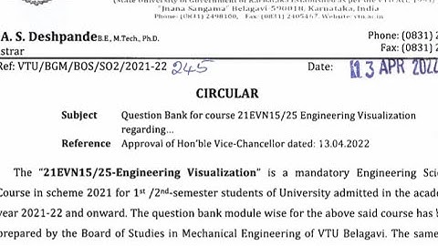 Engineering Visualization Question bank from VTU