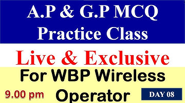 DAY 08📌LIVE Math Practice Class For WBP Wireless Operator || AP & GP MCQ || GIFT OF THE GAB EDU |||