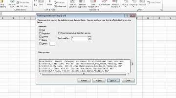 Excel 2010 for PC:  Importing Data from a Text File