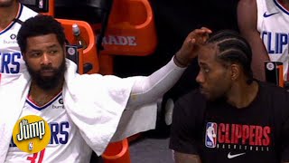 Marcus Morris was messing with Kawhi Leonard on the bench and Kawhi didn't appreciate it | The Jump