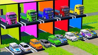 Download lagu Garage With Colors - Transporting Police Car Mercedes Benz FS22 #005