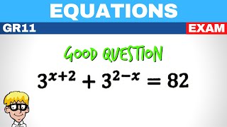 Grade 11 Equations Exam Questions | Exponential Equations