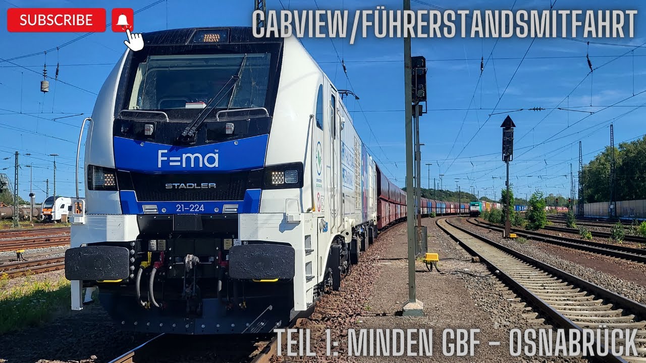 Führerstandsmitfahrt/Cabride BR 159 EuroDual | Minden Güterbahnhof - Wilhelmshaven Ölweiche | Teil 1