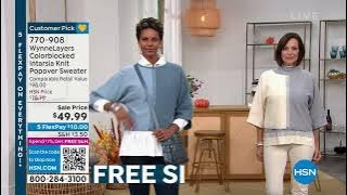 WynneLayers Colorblocked Intarsia Knit Popover Sweater