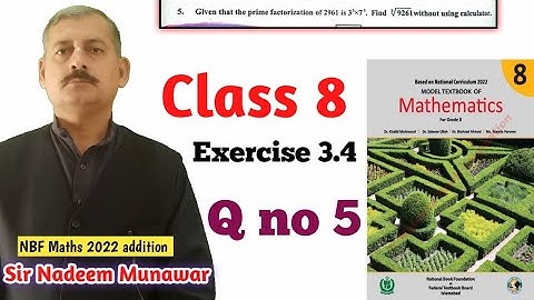 class 8 Exercise 3.4 Q no 5 Ex 3.4 NBF Maths How find cube root of a number |  Sir Nadeem Munawar