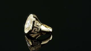 Iced French Fleur De Lis Ring - Real 925 Sterling Silver 14k Gold Plated Iced CZ Ring HipHop