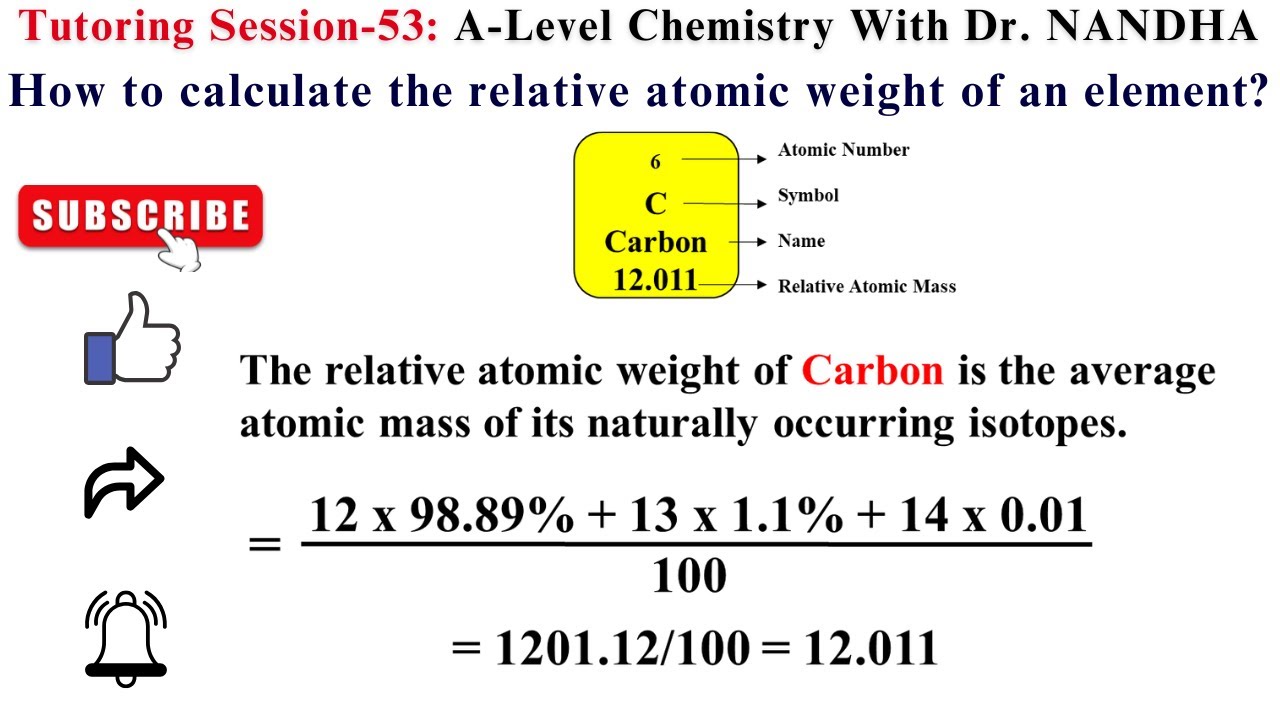 RELATIVE ATOMIC WEIGHT OF AN ELEMENT | How to calculate the relative atomic weight of an element?