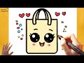 How to Draw a Cute Shopping Bag - Easy Step-by-Step for Kids!