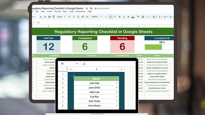 Regulatory Reporting Checklist in Google Sheets