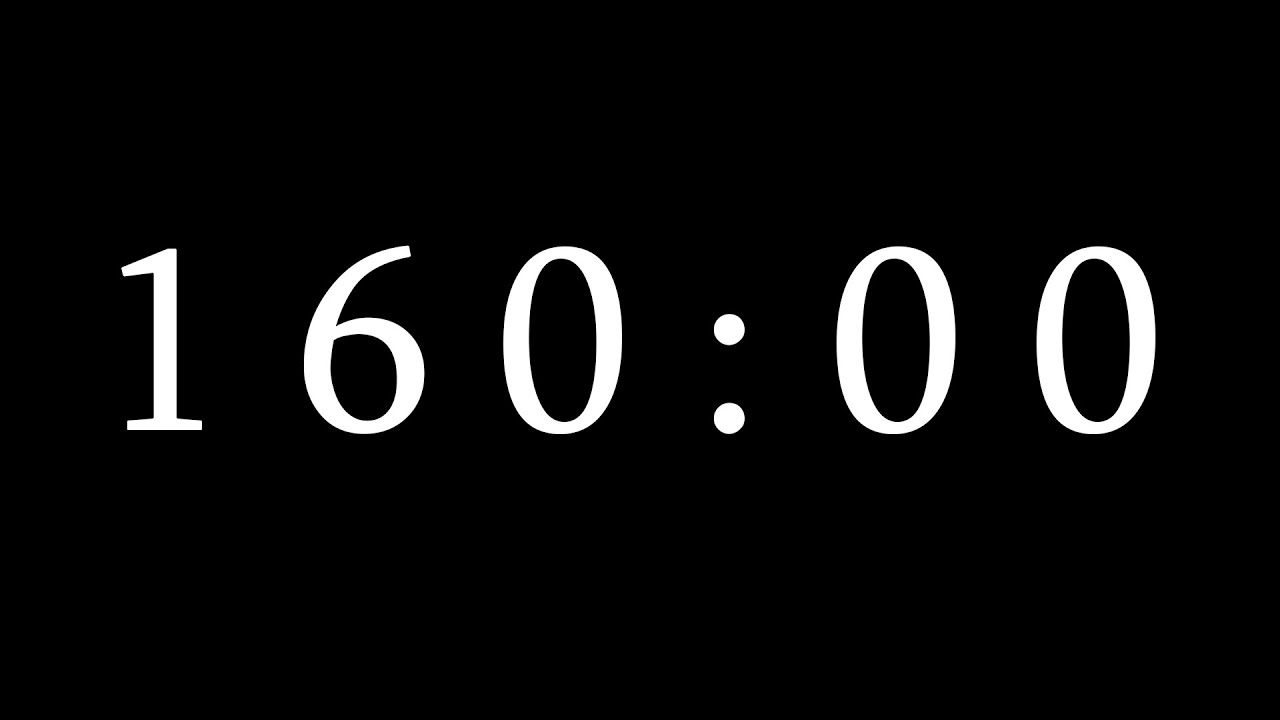 160 Minute TIMER & Alarm Full HD Countdown - YouTube