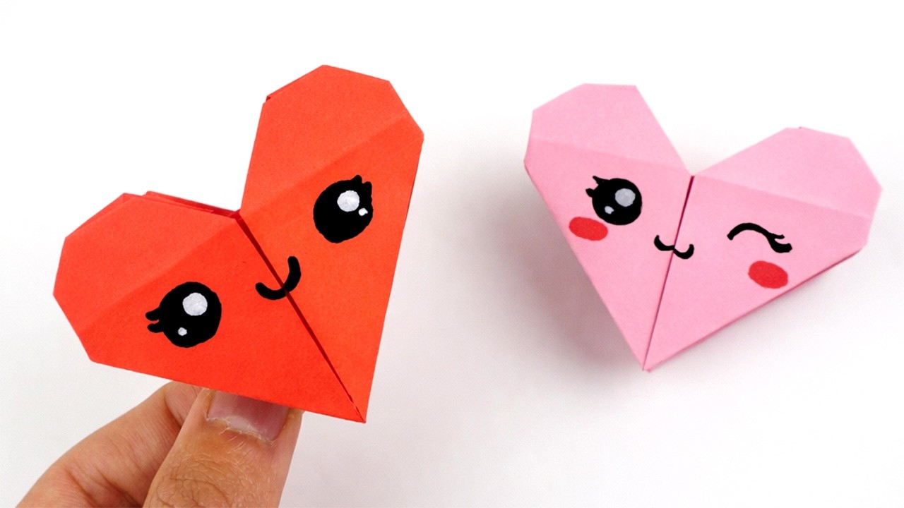 【バレンタイン 折り紙】 折り紙 ハート 簡単 / ハート 折り方