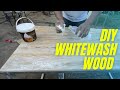 DIY WHITE WASH FINISHES FOR WOOD PINE WOOD JATI BELANDA @ayobikinsendiri