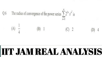 IIT JAM 2014 Q-6  MATHEMATICS  RADIUS OF CONVERGENCE OF THE POWER SERIES || IITian academy