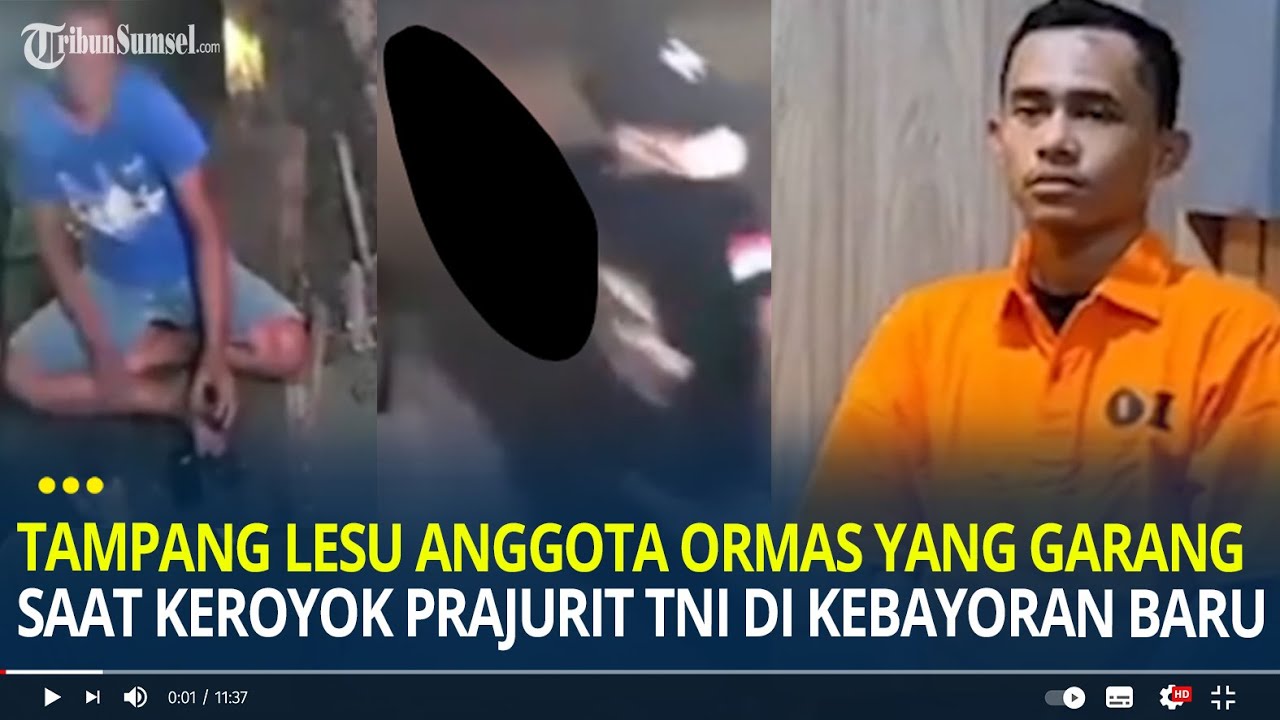 Tampang Lesu Anggota Ormas yang Garang Saat Keroyok Prajurit TNI di Kebayoran Baru: Nyesel Bu