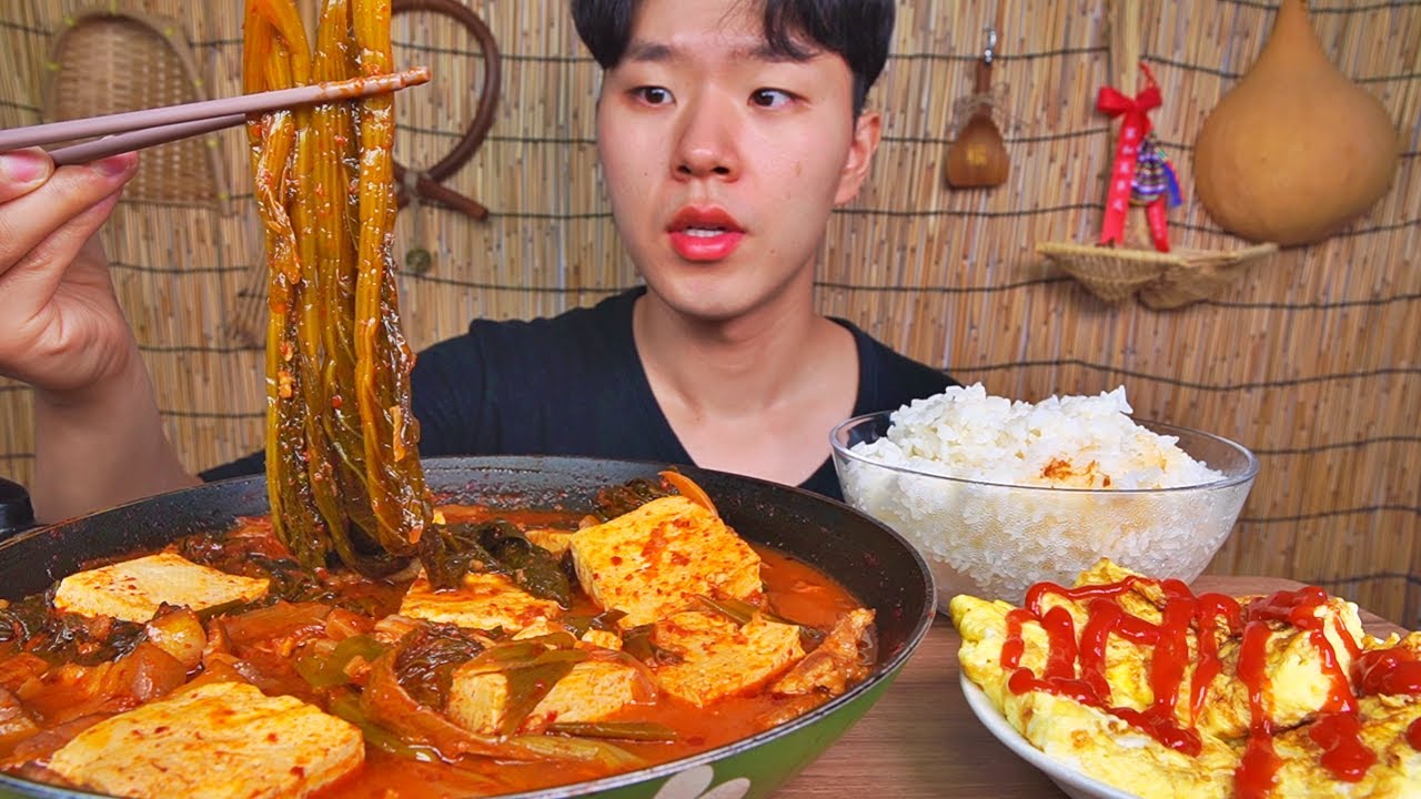 갓김치찌개 계란말이! 요거 요거 별미 중에 별미입니다..! LEAF MUSTARD KIMCHI STEW ROLLED OMELET KOREAN FOOD ASMR MUKBANG.