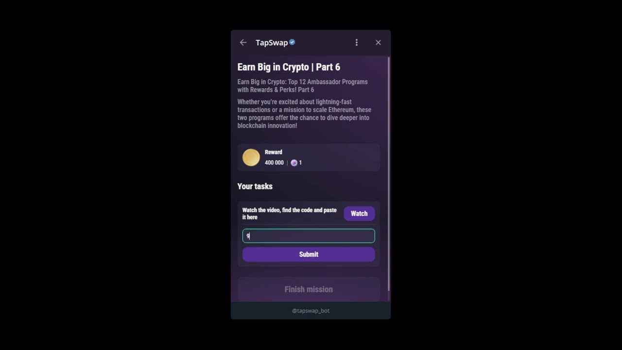 Earn Big in Crypto | Part 6 💰 TapSwap code 💸