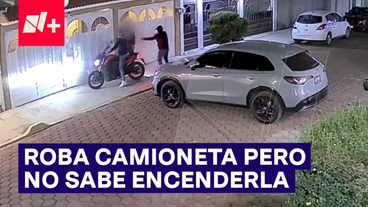 Ladrón en Ecatepec roba camioneta, pero no sabe usarla - N+