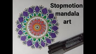 Stop motion mandala art step by step video|relaxing mandala art video|satisfying stop motion video
