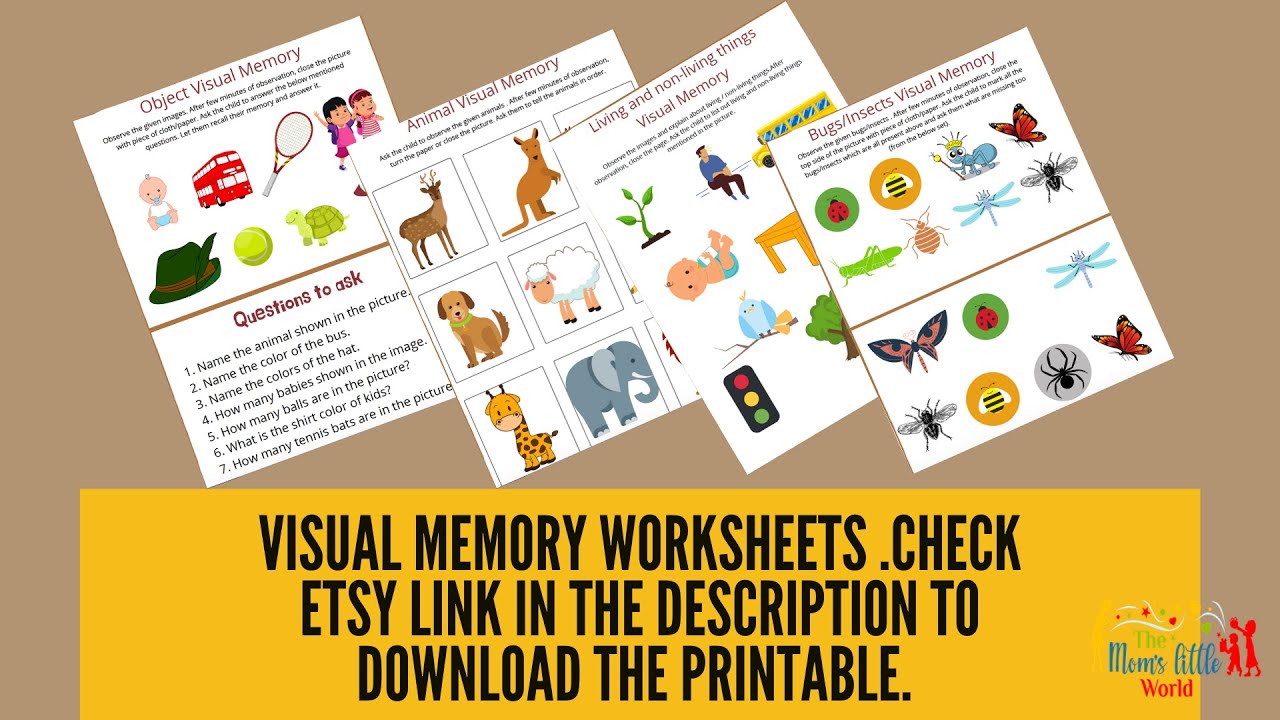 downloadable printable for visual memory activity youtube