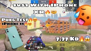 iPhone 11 Vs iPhone Xr Pubg Test😱❤️ | 1v1 TDM Room With 7.77Kd Player🔥😰 | Pubg Mobile