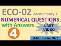 Eco 02 accountancy 1 part4 | eco-02 | important numerical Questions | eco02 | eco-02