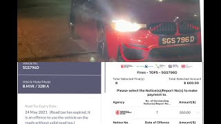 14jul2021 #SGDS796D bmw 328 expired road tax & unpaid fines tried to tailgate but failed