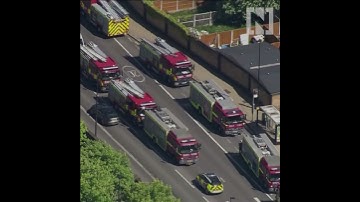 Firefighters battle blaze in London tower block 